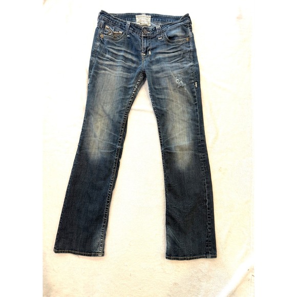 Big Star Denim - Buckle Big Star Vintage Liv Bootcut Jeans Blue Distressed Studded 31L Womens
